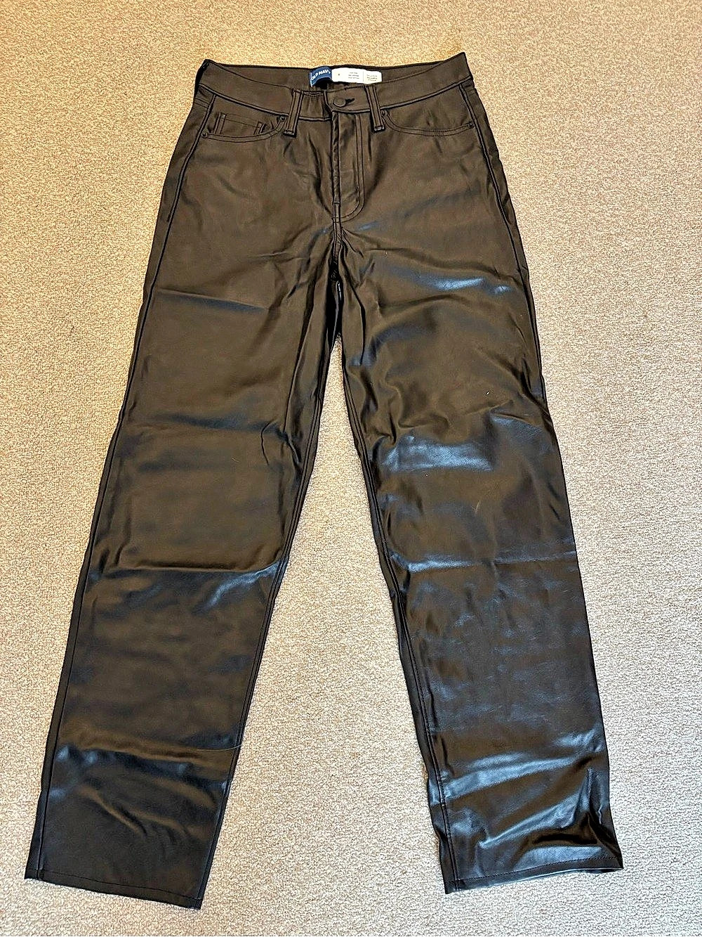 Old Navy Faux Leather Straight Leg Pants Size 6 Like New
